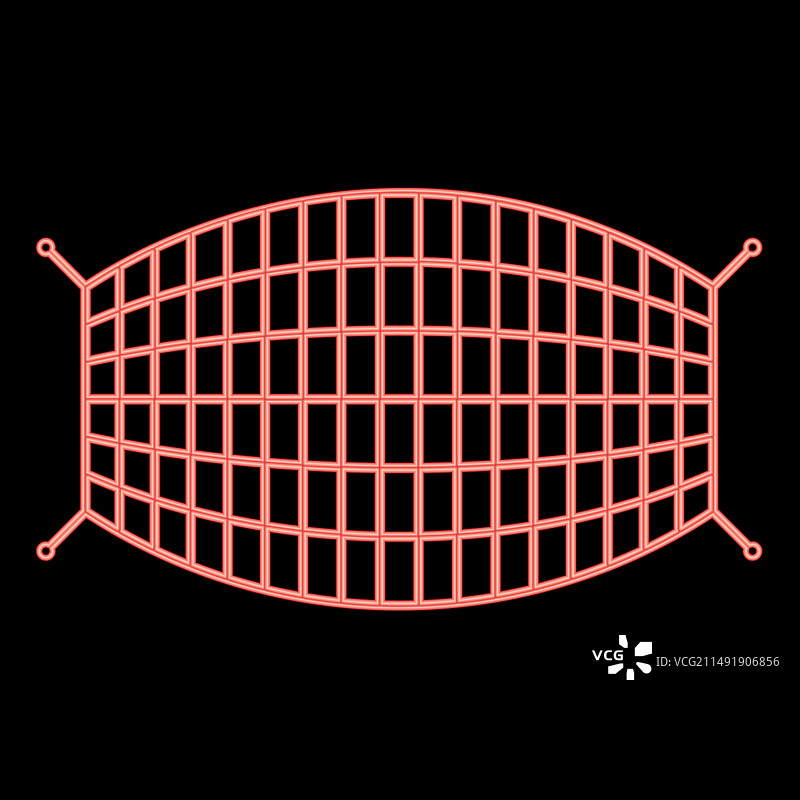 霓虹灯渔网绳网红色扁平风格图像图片素材