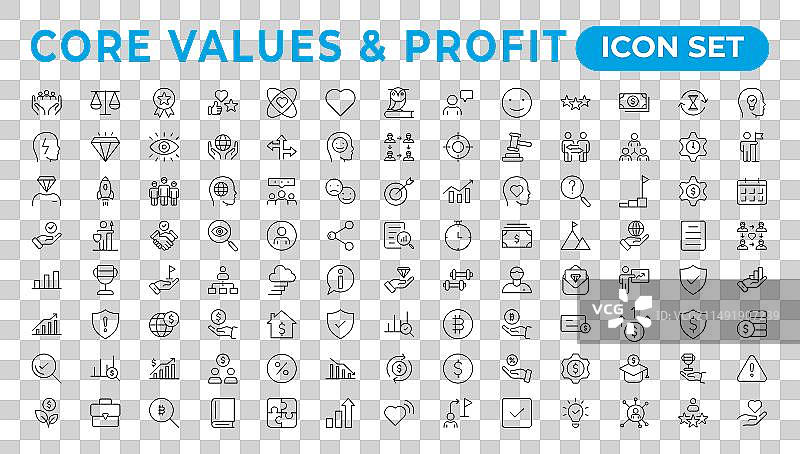 核心价值货币图标集图片素材