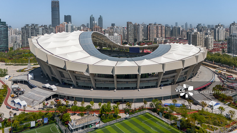 上海八万人体育场俯瞰图片素材