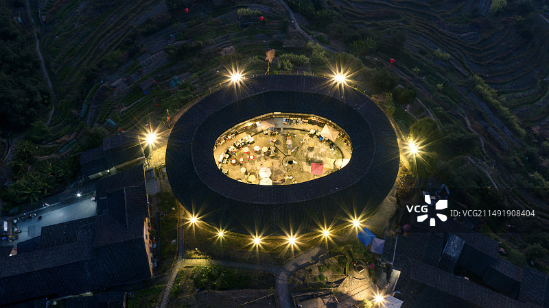 土楼之夜图片素材