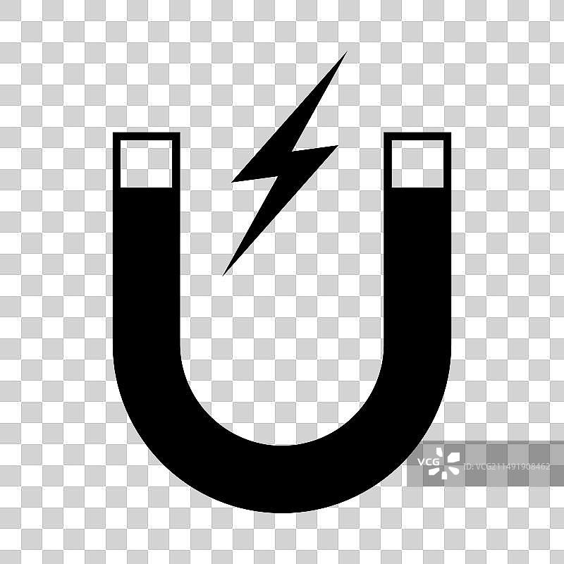 白色背景上的黑色磁铁图标图片素材