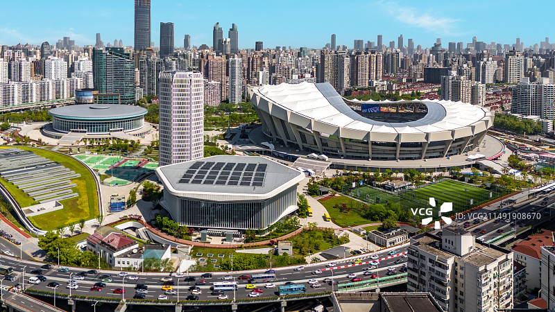 上海徐家汇体育公园万体汇俯瞰图片素材