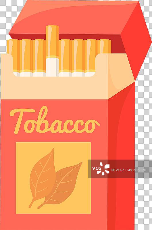 吸烟的香烟盒卡通图标图片素材