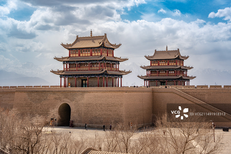 甘肃嘉峪关城楼河西走廊图片素材
