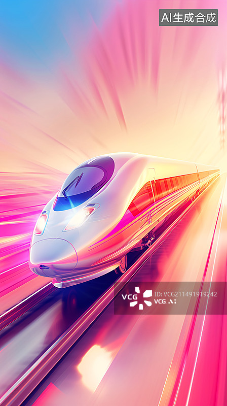 【AI数字艺术】五一劳动节国庆假日高铁出行插画，春运抢票回家海报图片素材