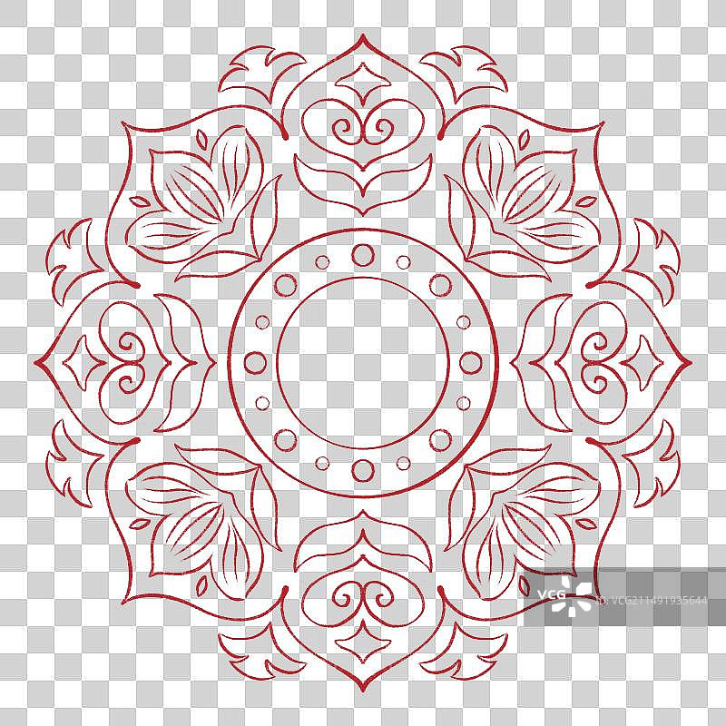 圆形传统古典纹样线稿素材图片素材