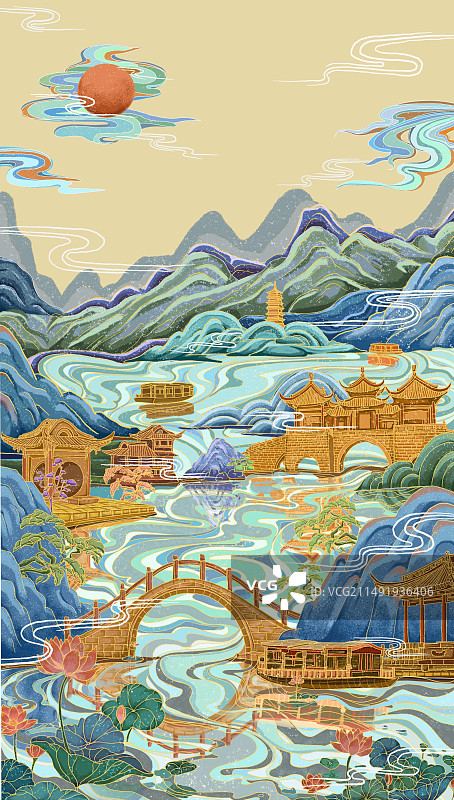 中国山水韵图片素材