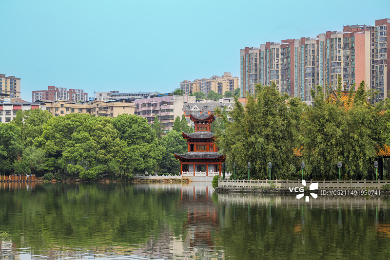 郴州地标北湖公园一角图片素材