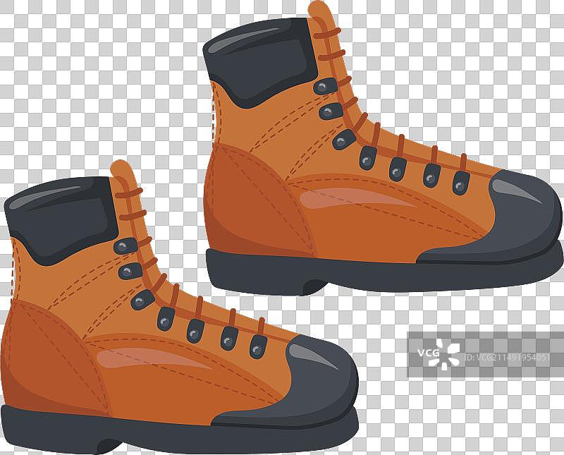 徒步靴卡通图标：徒步旅行鞋图片素材