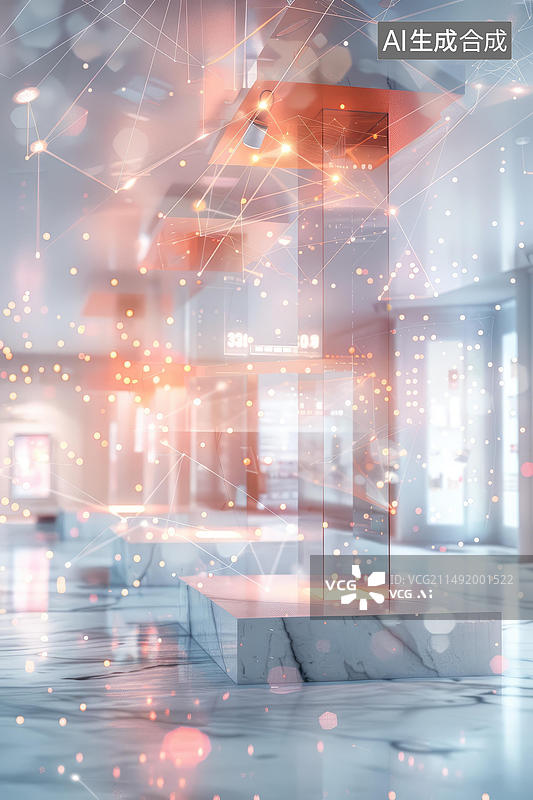 【AI数字艺术】数字技术与现代办公室的数据交换图片素材