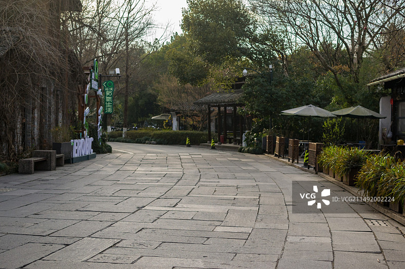 中国杭州西溪湿地慢生活街区 蒋村集市 河渚街图片素材