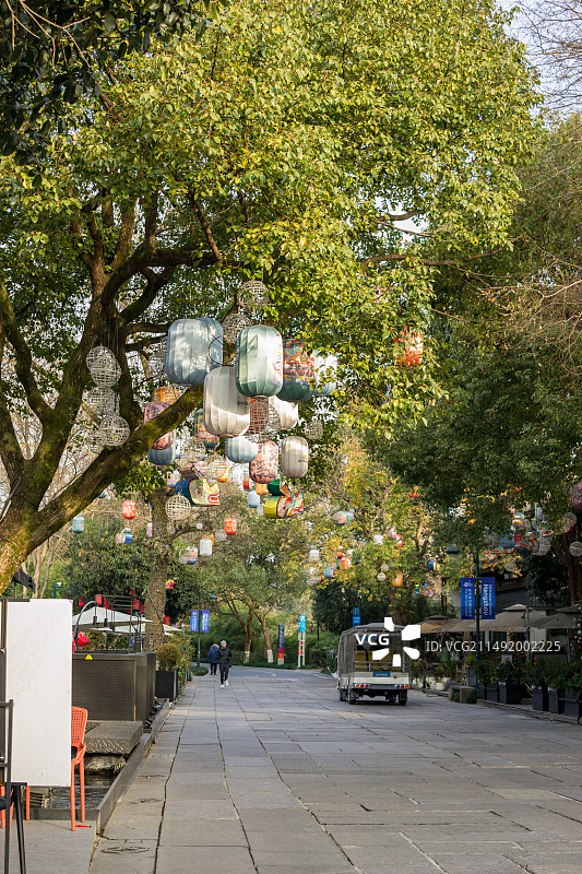 中国杭州西溪湿地慢生活街区 蒋村集市 河渚街图片素材