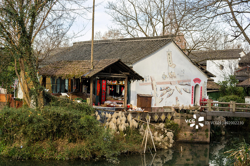 中国杭州西溪湿地慢生活街区 蒋村集市 河渚街图片素材