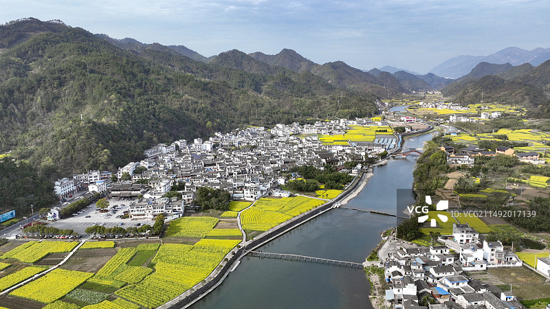 安徽绩溪龙川航拍图片素材
