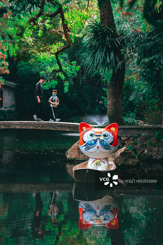 广州兰圃春日小桥流水人家景象图片素材
