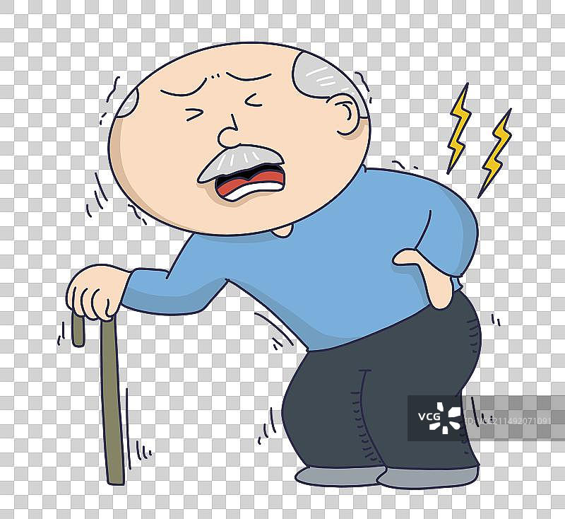 元素：腰疼的老年人图片素材