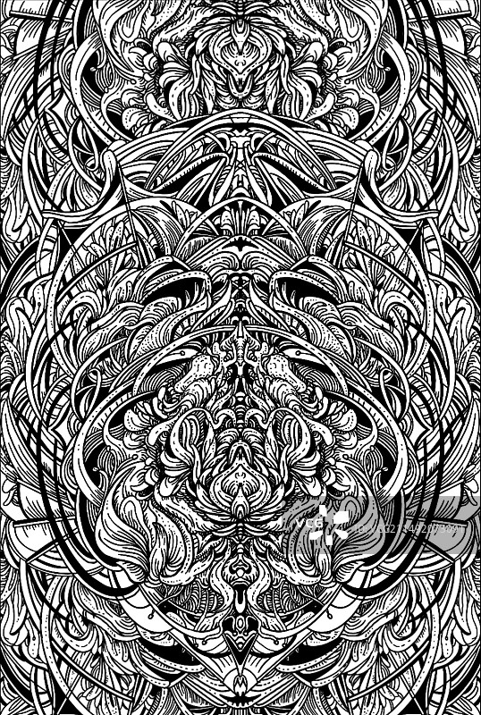 生生，黑白插画，黑白装饰画。图片素材