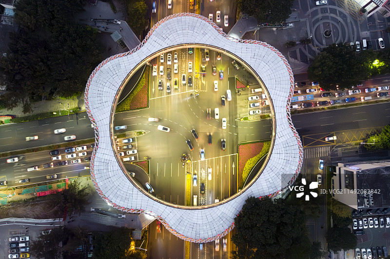 深圳南头春花天桥夜景车流图片素材