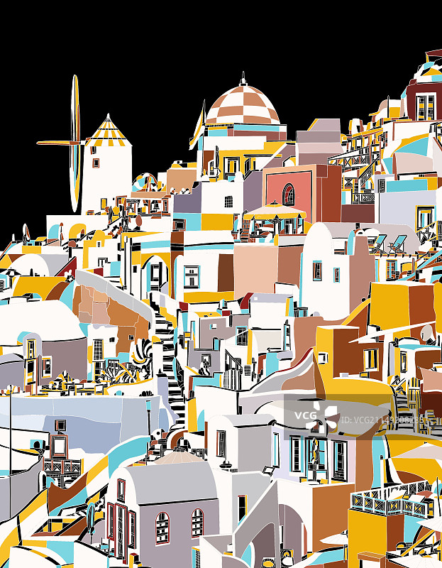 希腊建筑插画图片素材