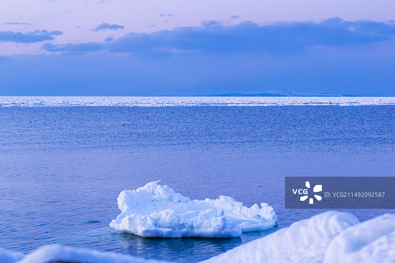 日本北海道冬季的流冰图片素材