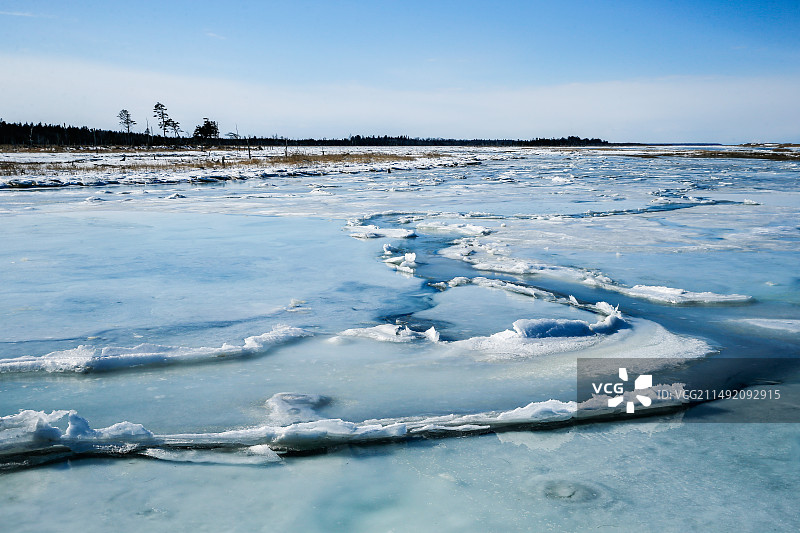 日本北海道冬季的流冰图片素材