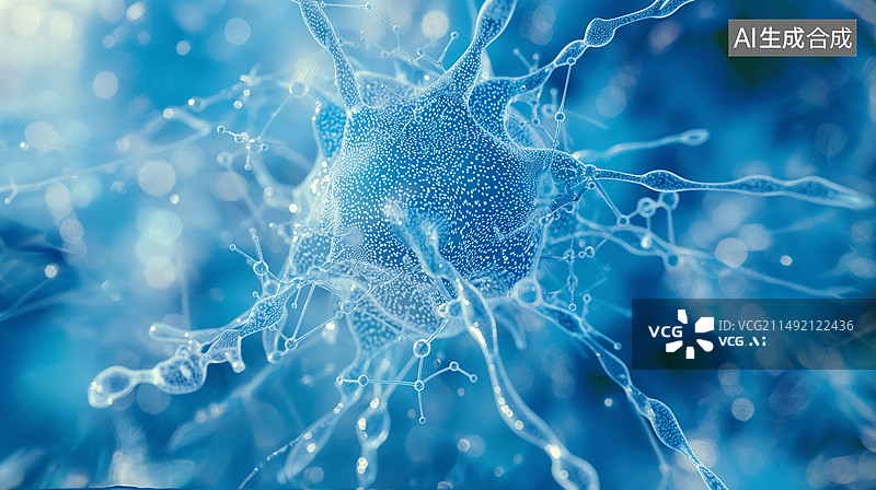 【AI数字艺术】蓝色细菌粒子图片素材