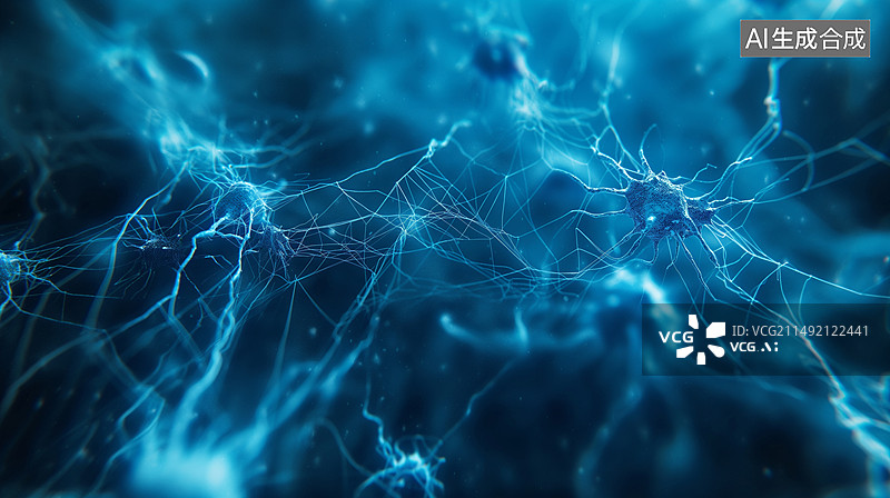【AI数字艺术】蓝色细菌粒子图片素材
