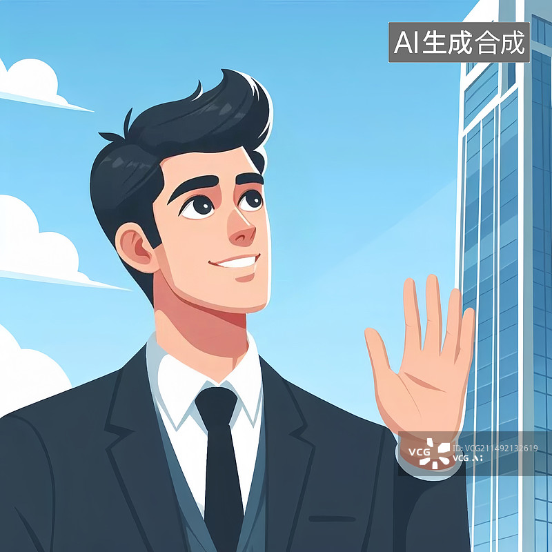 【AI数字艺术】穿西装成功人士上班族商务插图图片素材
