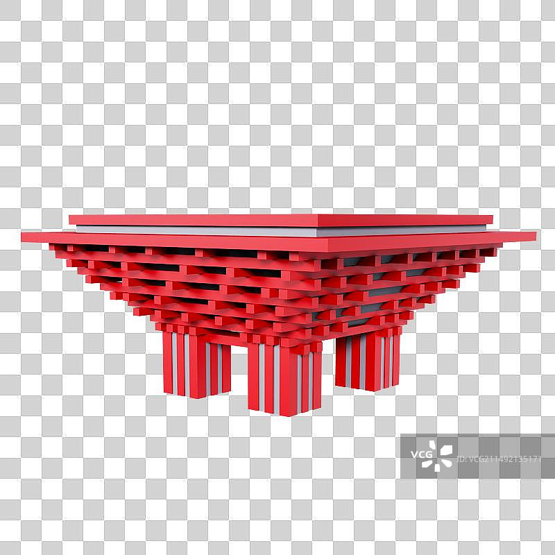 3D渲染的上海地标建筑世博会中国馆城市元素图片素材