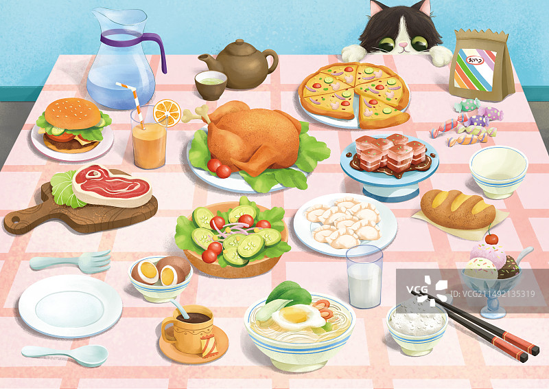 一桌饭菜图片素材