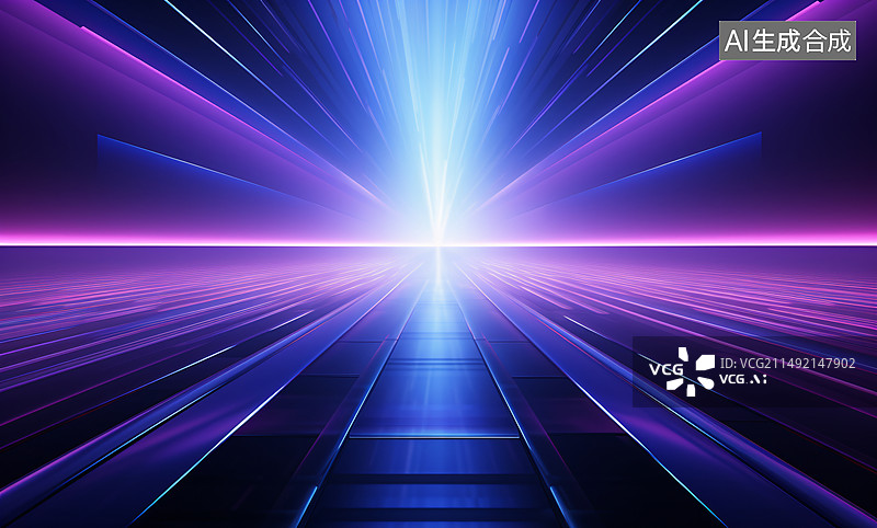 【AI数字艺术】网络空间数码霓虹灯抽象海报网页PPT背景图片素材