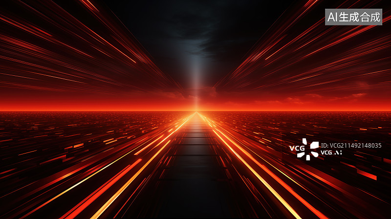 【AI数字艺术】红色放射光线背景图片素材