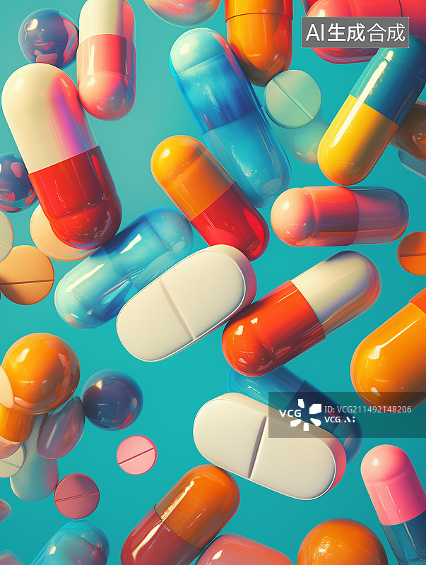 【AI数字艺术】药丸  药图片素材
