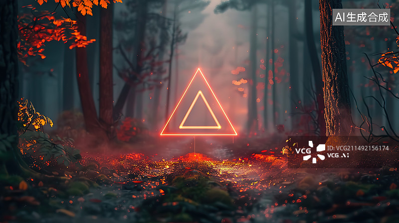 【AI数字艺术】秋天森林里的树木和植物图片素材
