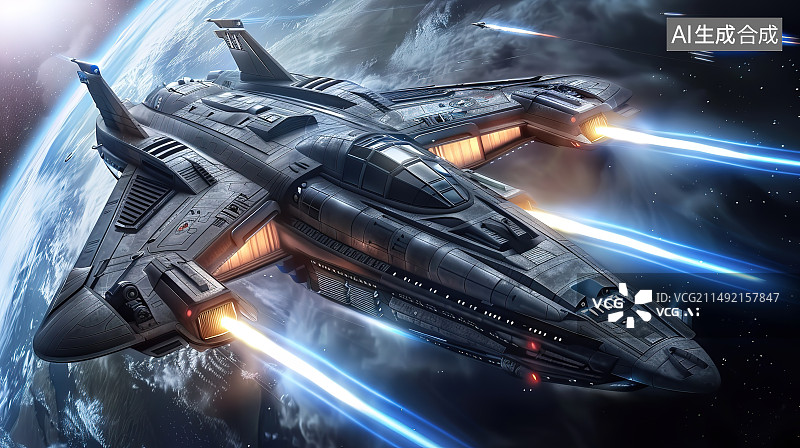 【AI数字艺术】飞机发动机高角度视图图片素材