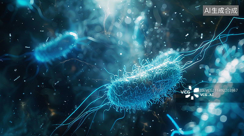 【AI数字艺术】微生物主题——被电击的细菌图片素材