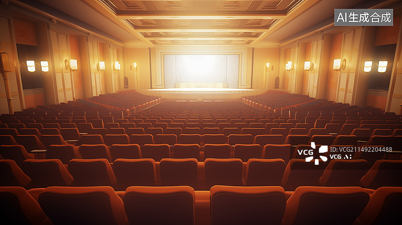【AI数字艺术】剧院里的空座位图片素材