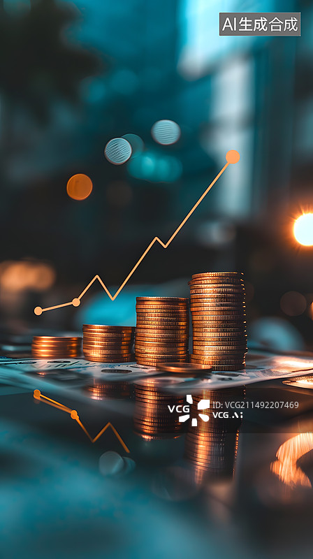 【AI数字艺术】折线图股票经济图片素材