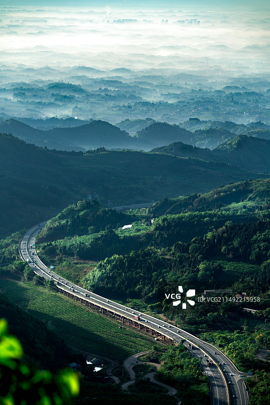 成都遥望简阳 千里江山图图片素材