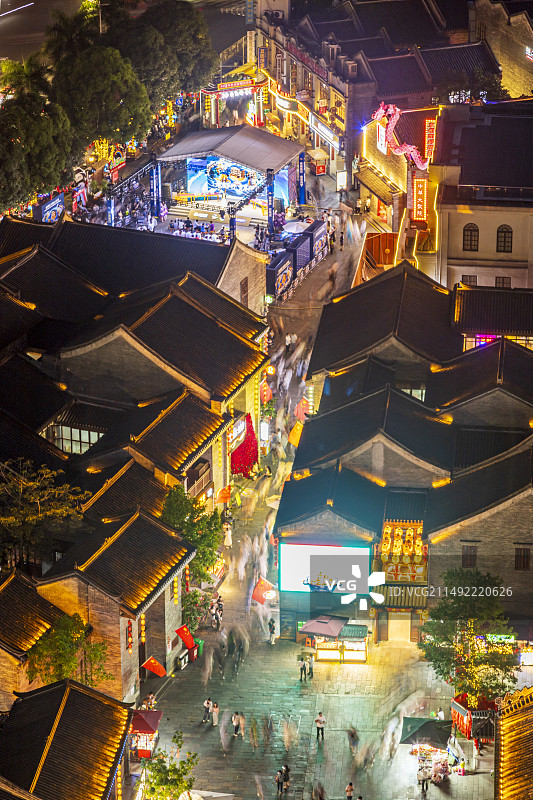 南宁三街两巷历史文化街区夜景图片素材