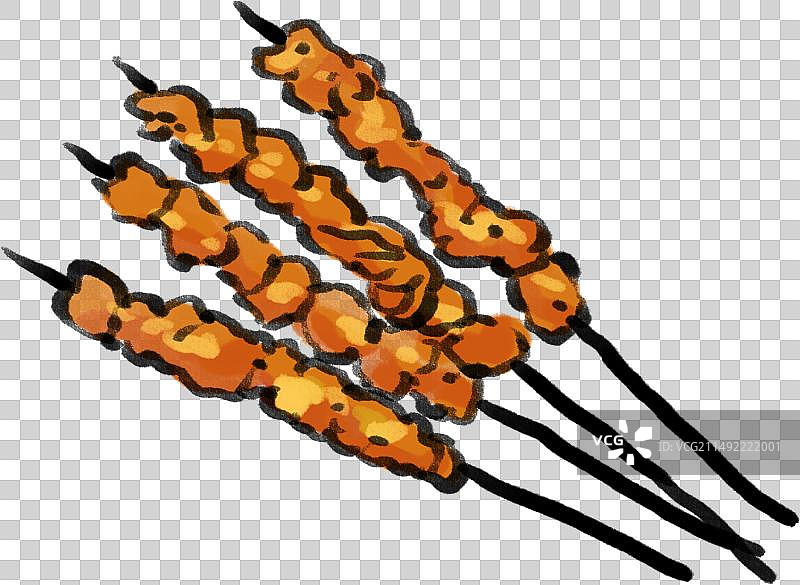 水墨风东北菜吉林菜系长春美食东北烧烤插画图片素材