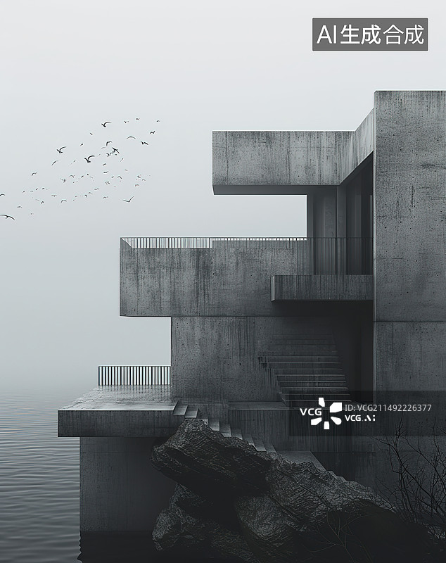 【AI数字艺术】海鸥在晴空中飞过海面的低角度视图图片素材