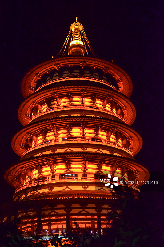 洛阳应天门天堂名堂夜景图片素材