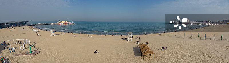 北戴河东山欢乐湾浴场全景图片素材