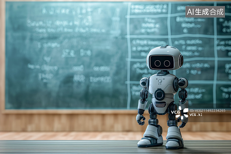 【AI数字艺术】正在教室讲课的机器人老师图片素材