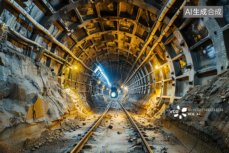 【AI数字艺术】矿山挖矿场景，可用于能源资源插图，黄金，铁矿石，石油等背景图图片素材