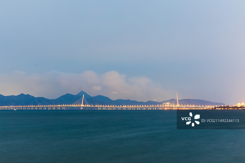深圳湾大桥夜景图片素材