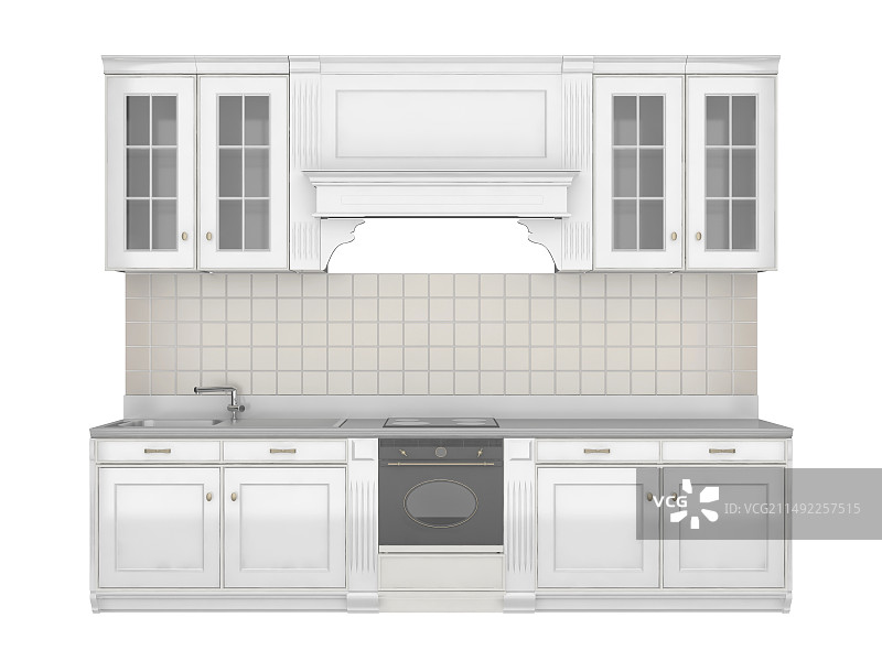 隔离背景的整体厨柜图片素材