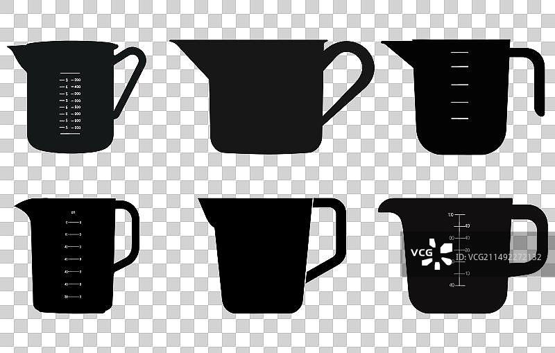 带倒水口量杯剪影图片素材