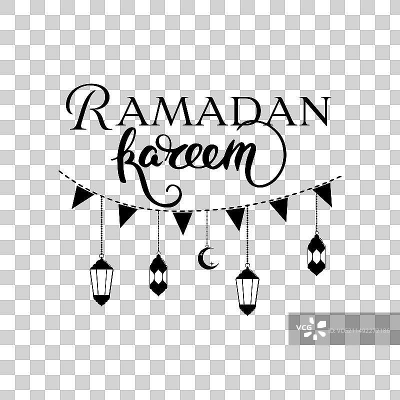 斋月卡里姆贴纸图片素材